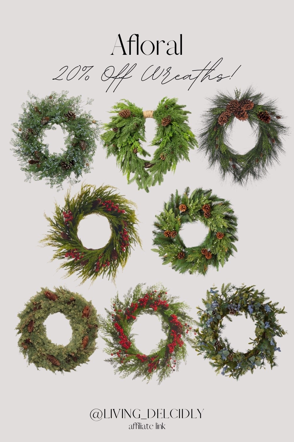 20% off wreaths at Afloral now thru 12/8 with code WREATH20✨

Christmas Wreaths | Christmas Decor | Holiday Decor | Christmas Porch

#LTKSaleAlert #LTKHome #LTKHoliday