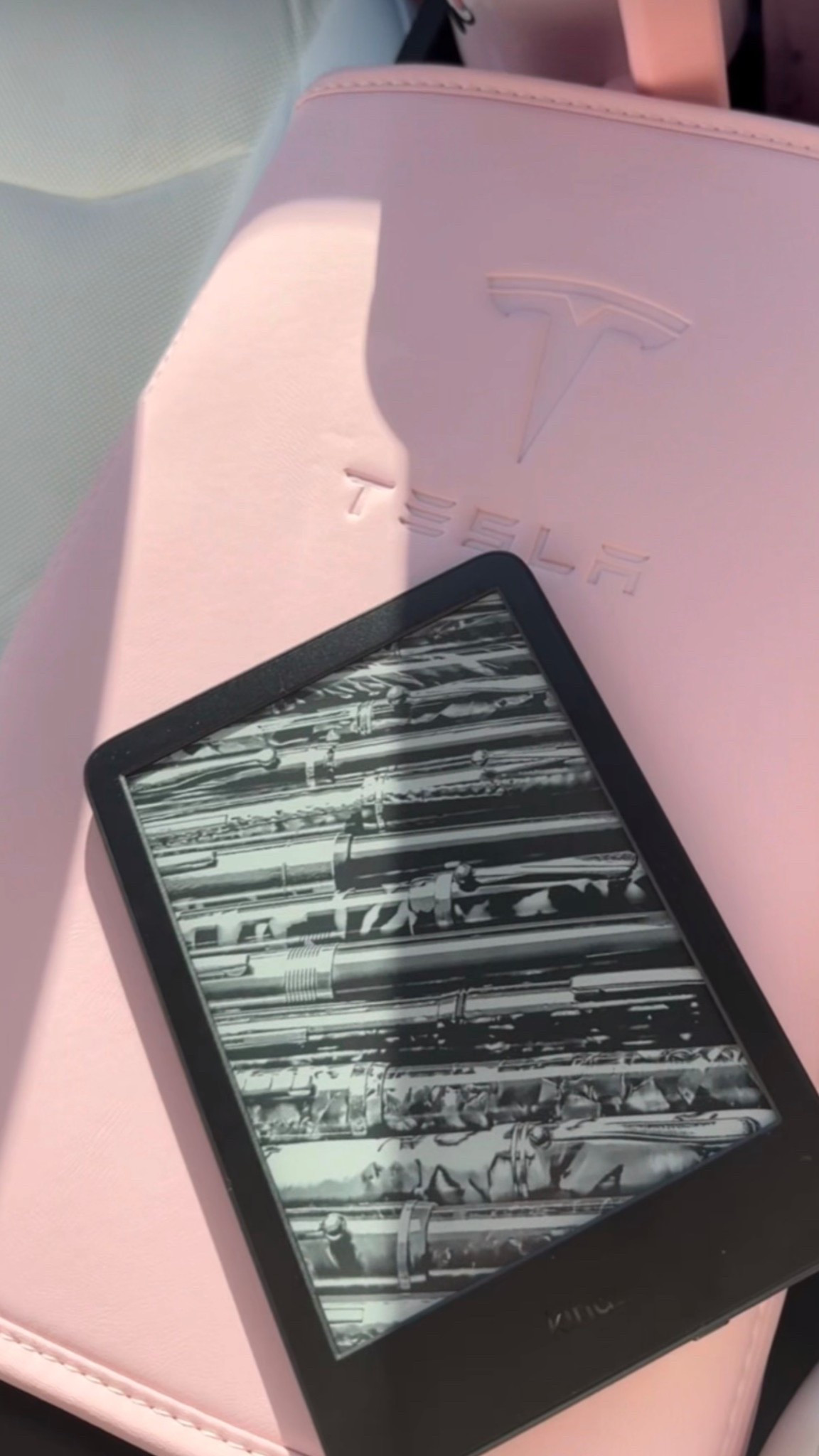 tesla pink car armrest center console cover with tesla logo 

#LTKvlog #LTKU #LTKdayinmylife