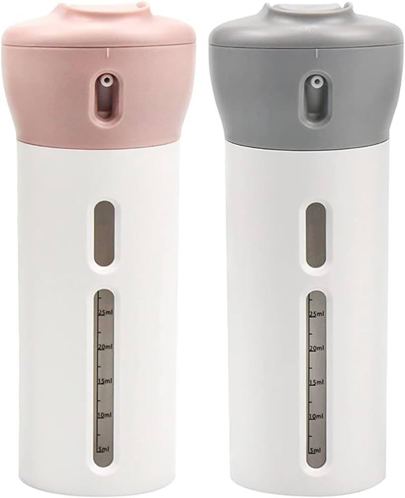 CHIVENIDO 4 in 1 Travel Dispenser, 2 Pack Travel Shampoo and Conditioner Dispenser, Refillable Tr... | Amazon (US)