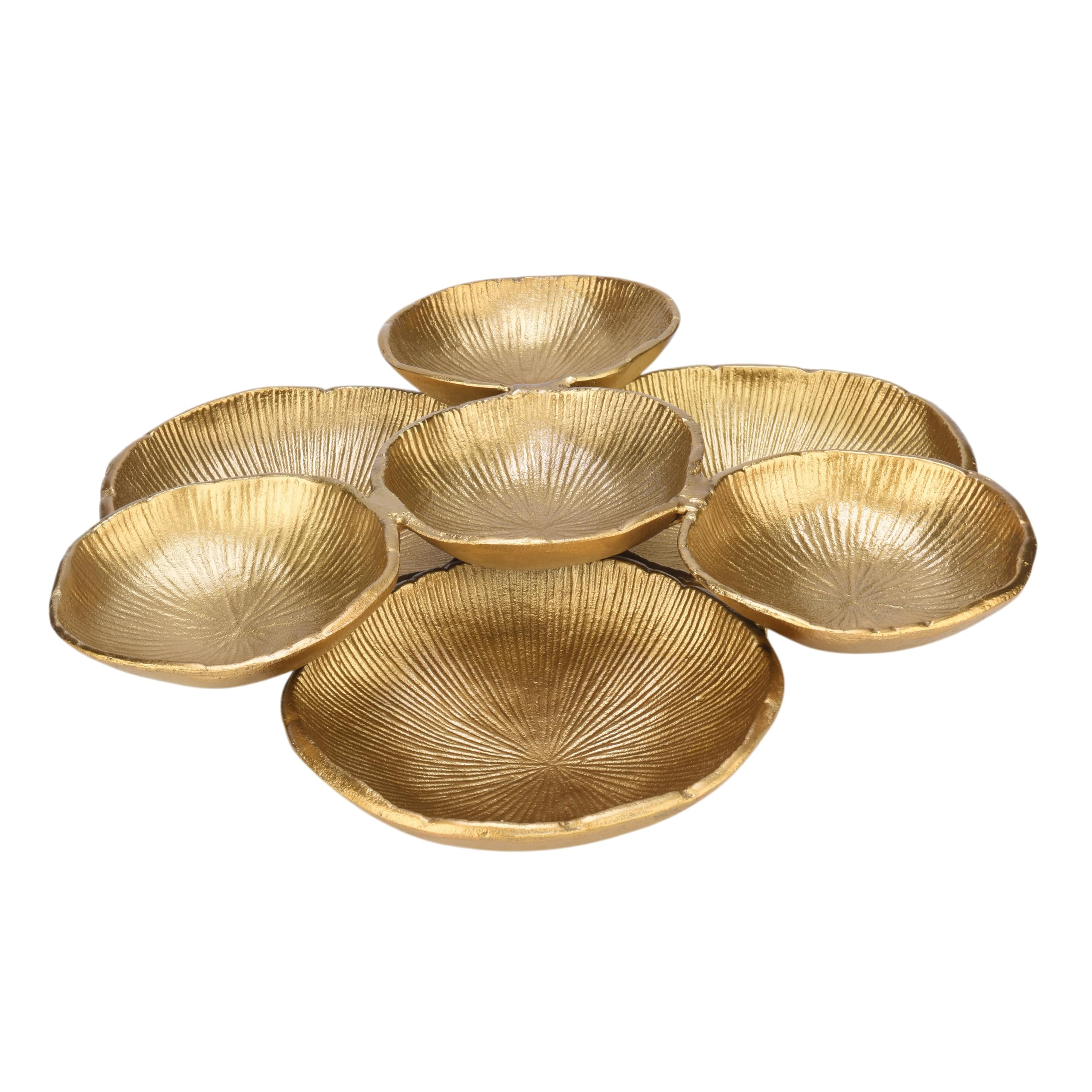 Cruiser’s Caché Cluster of 7 Bowls, 15", Handcrafted Gold Sculpted Shell Design | Amazon (US)