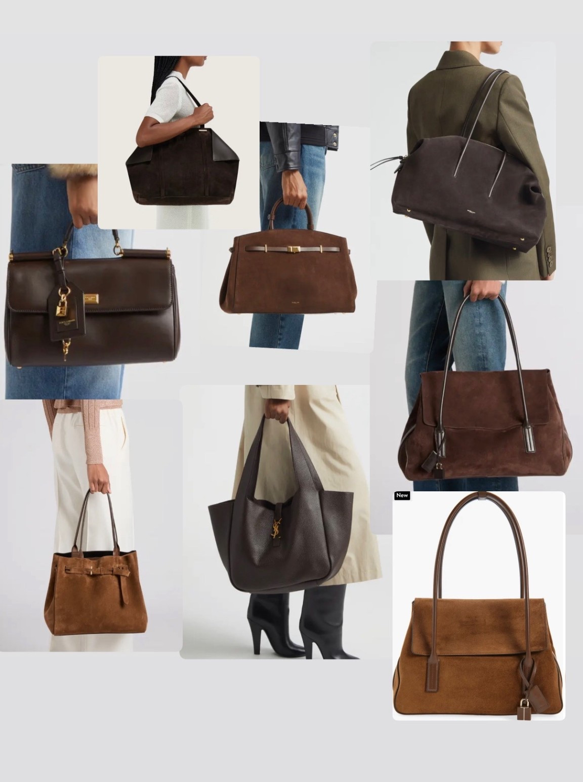 Brown and Camel suede large bag 