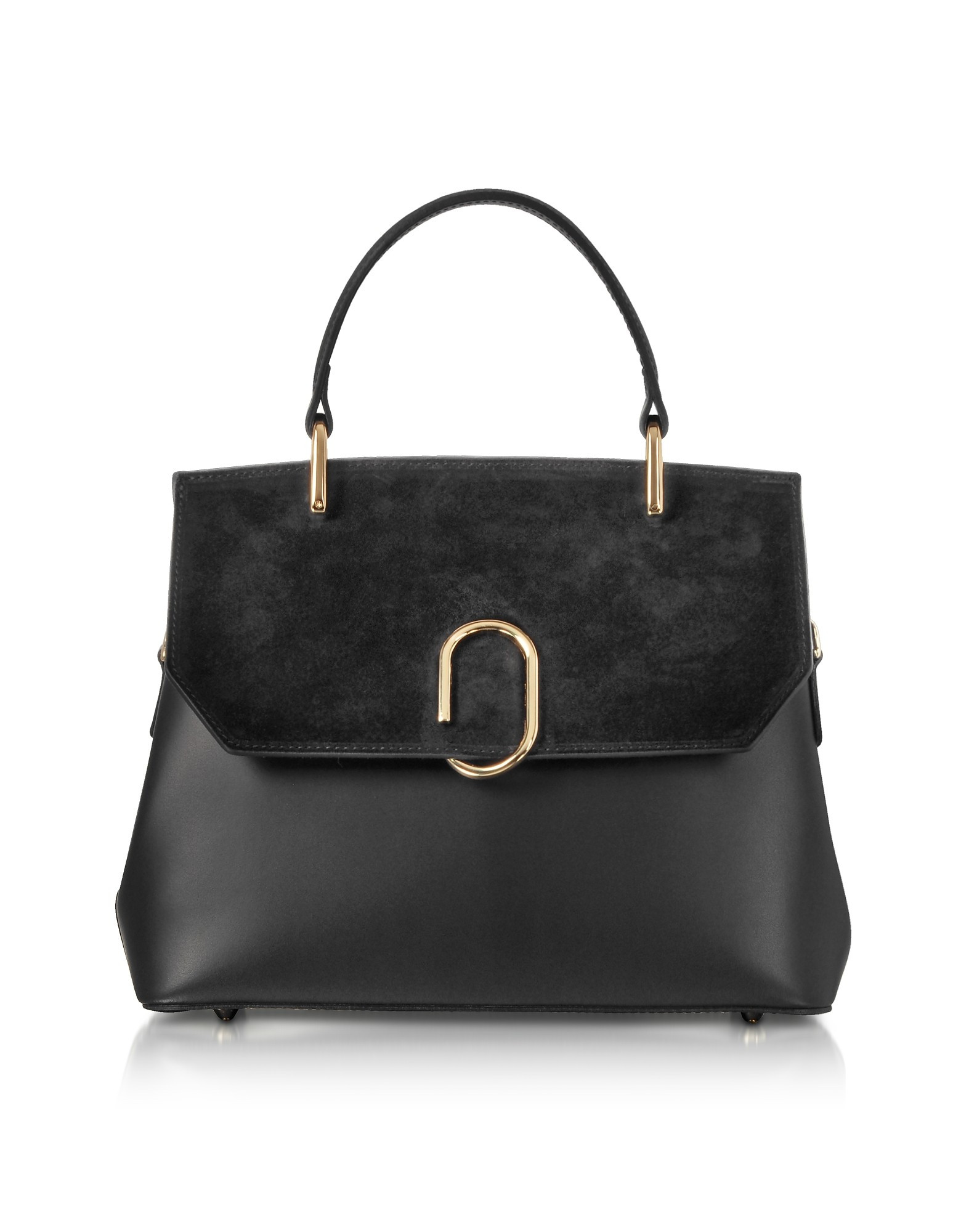 Le Parmentier Designer Handbags, Thais Suede and Leather Satchel Bag | Forzieri US & CA