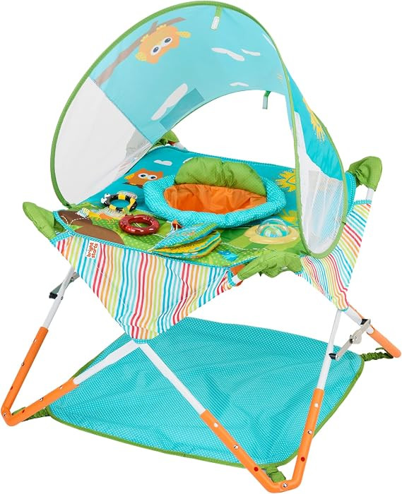 Bright Starts Pop 'N Jump Portable Baby Jumper, Foldable Indoor/Outdoor Baby Jumper with Owl Fore... | Amazon (US)