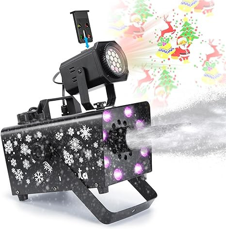 Hakuta Upgraded 800W Snow Machine with 8 LED RGB Lights, LED Projection, and 2 Wireless Remotes, ... | Amazon (US)