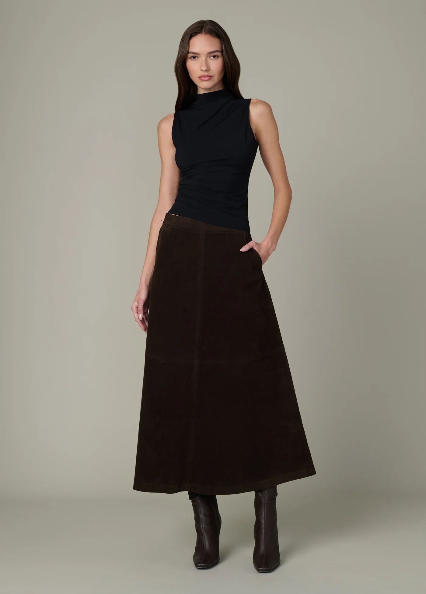 THE TAVI VEGAN SUEDE SKIRT | JOES