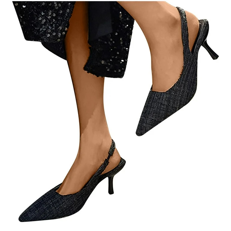 Anuirheih Women's One Line Buckle Sandals With Pointed Thin Heels And High Heels Sandals Women Cl... | Walmart (US)