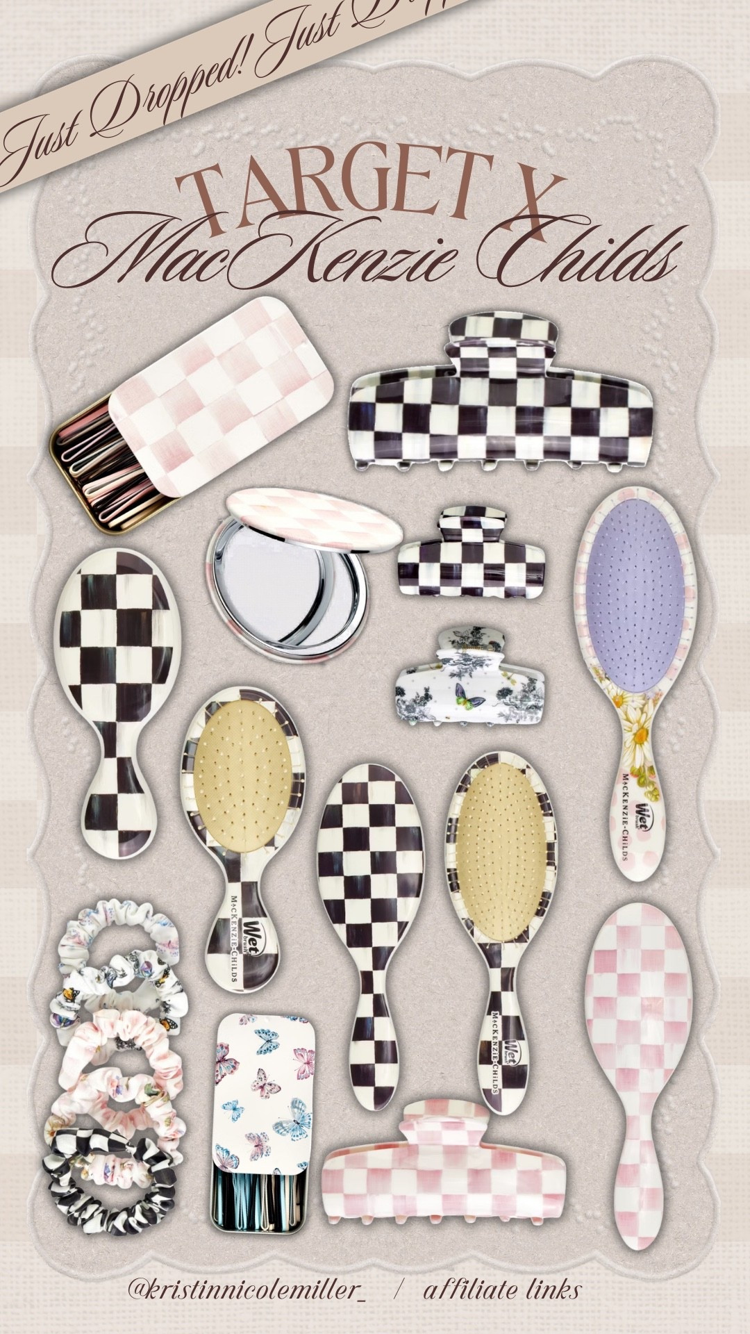 CUTE new collab drop from Target X MacKenzie Childs!

Haircare hair brush wet brush checkered classic pattern pink black white hair clips mirror Bobby pins 

#LTKselfcare #LTKSeasonal #LTKgrwm