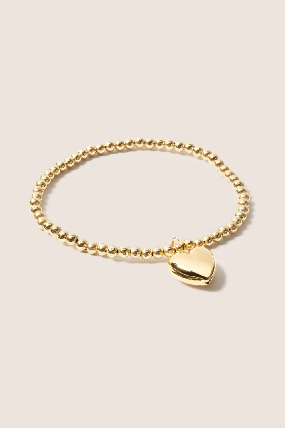 Classic Gold 3mm Bracelet w. Heart | Evereve