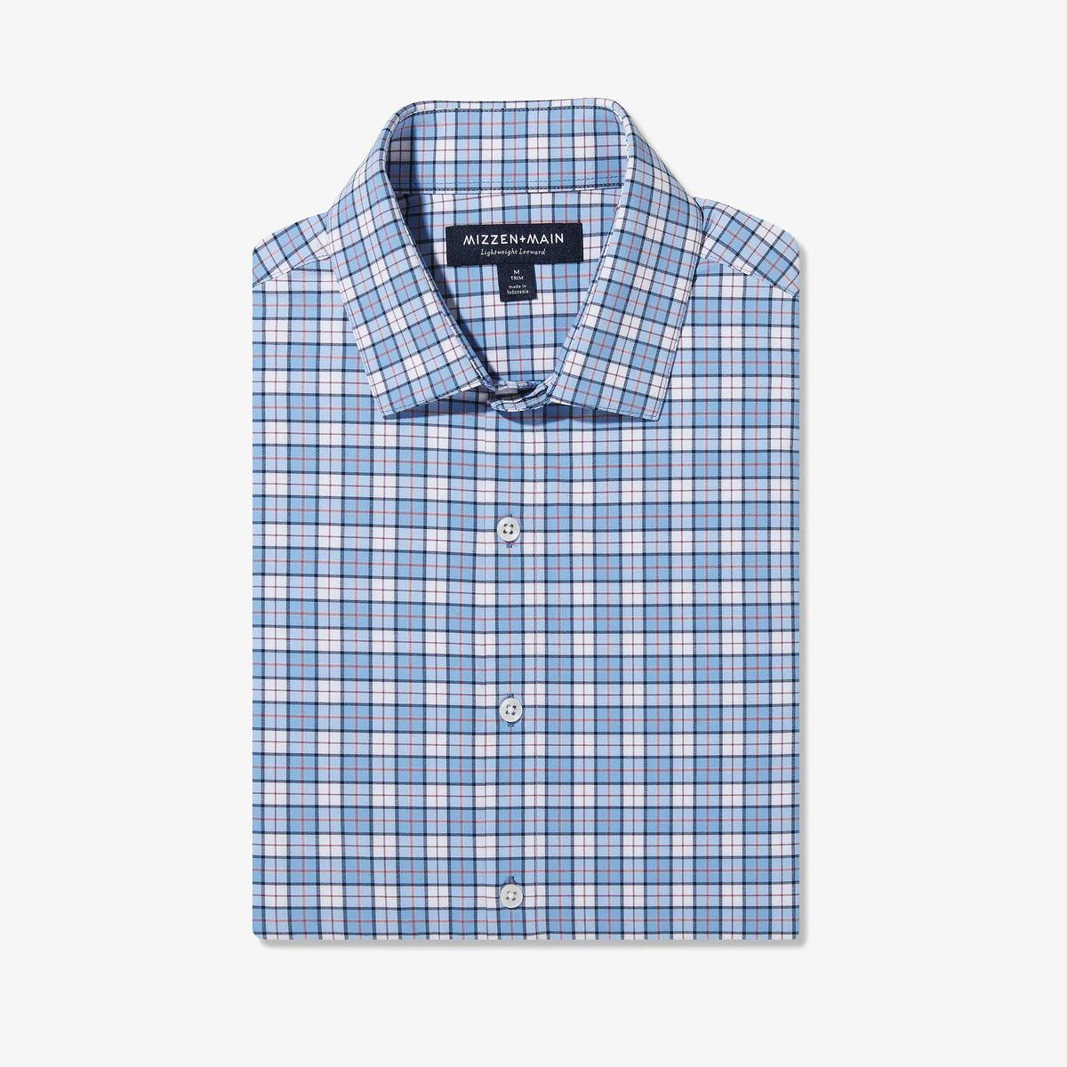 Lightweight Leeward Dress Shirt - Navy And Bel Air Blue Multi Plaid - Mizzen+Main | Mizzen + Main