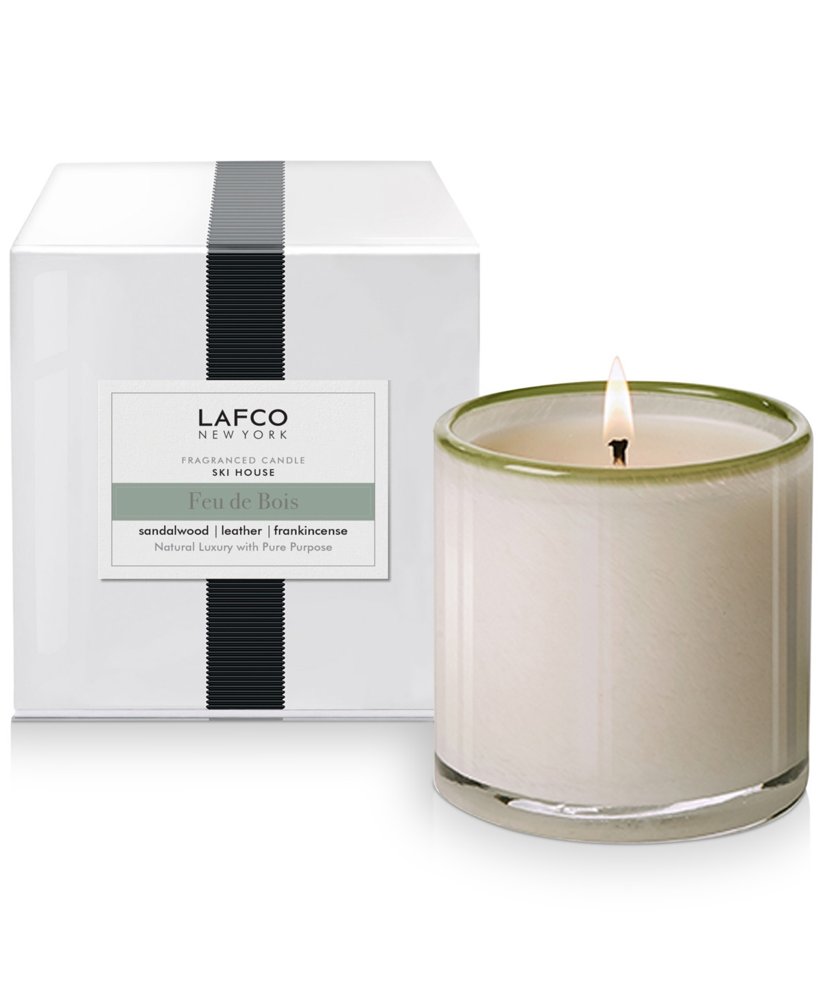 Lafco New York Feu de Bois Ski House Signature Candle, 15.5-oz. - White | Macy's