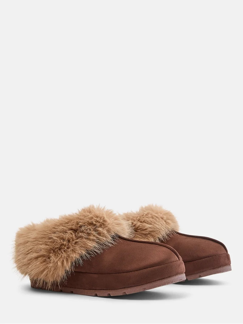 Joyspun Women's Faux Fur Slipper Booties | Walmart (US)