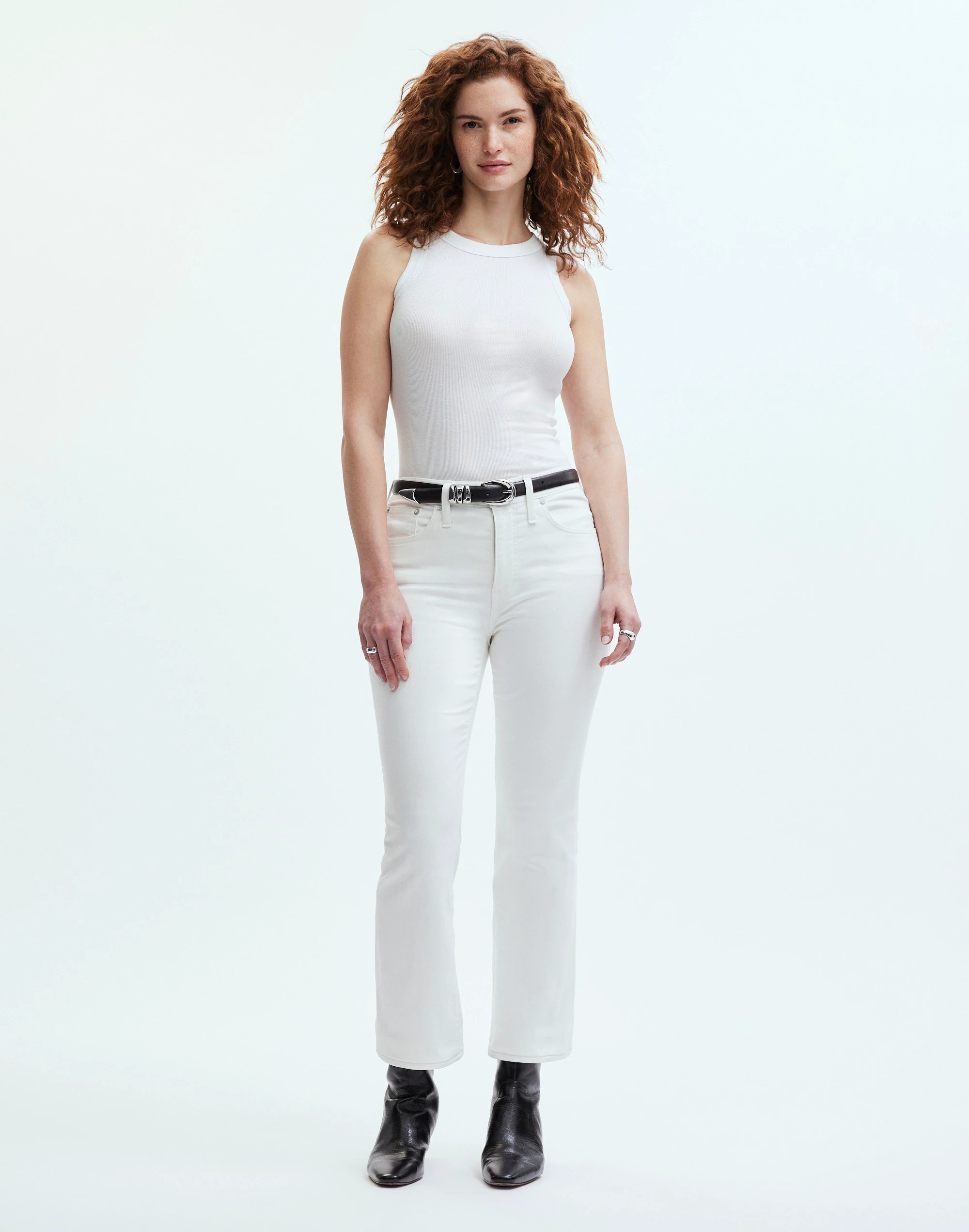 Curvy Kick Out Crop Jeans in Pure White | Madewell