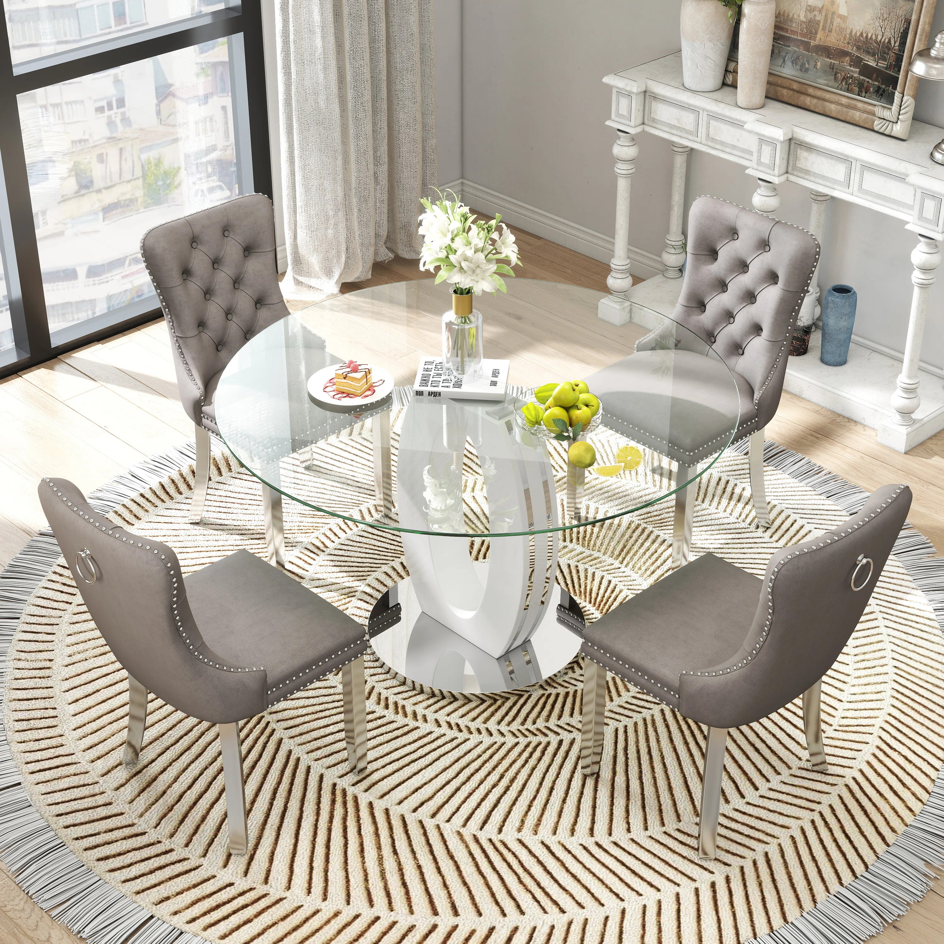 5-Piece Round Pedestal Dining Set | Wayfair North America