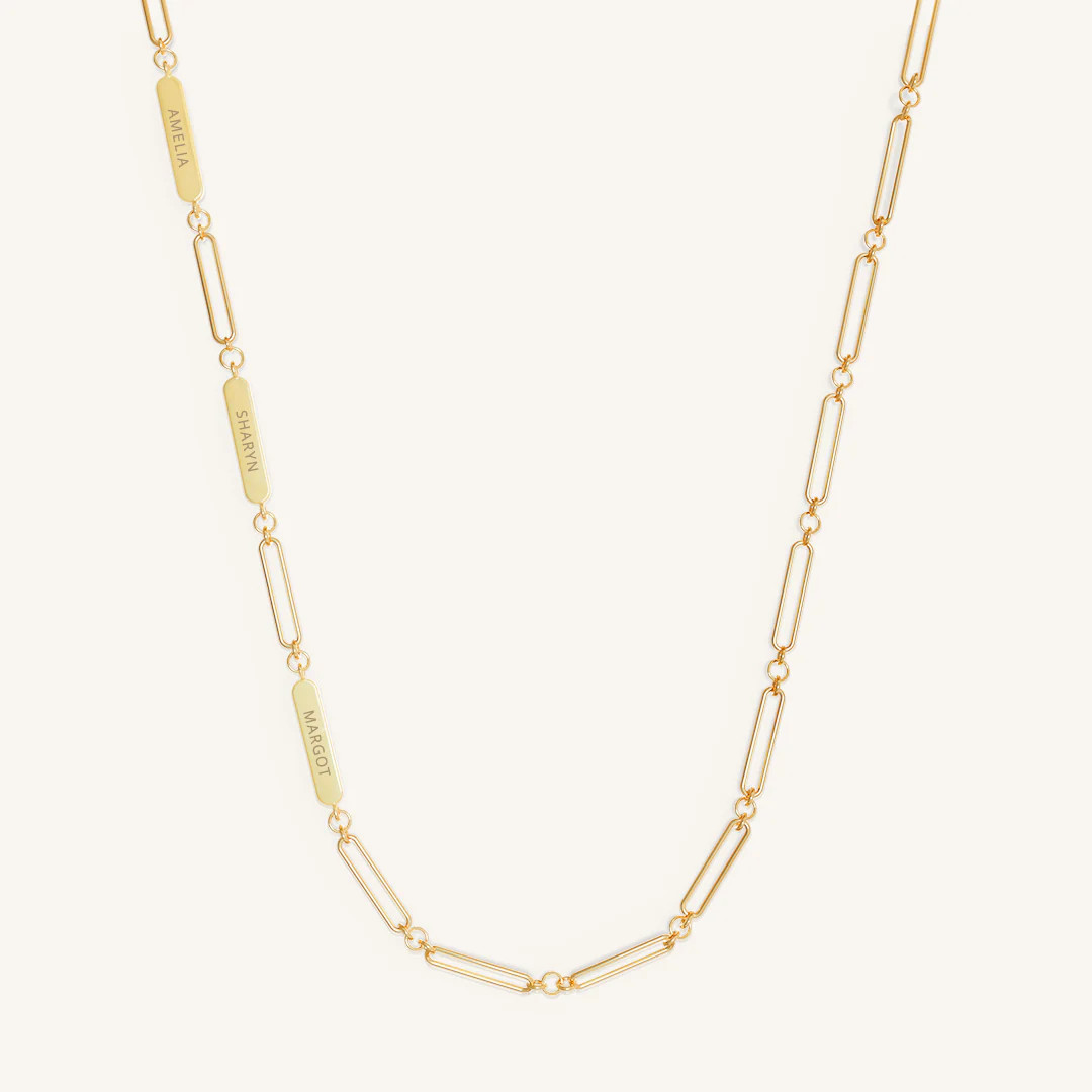 Etch Chain Necklace 3 Panels | Francesca Jewellery