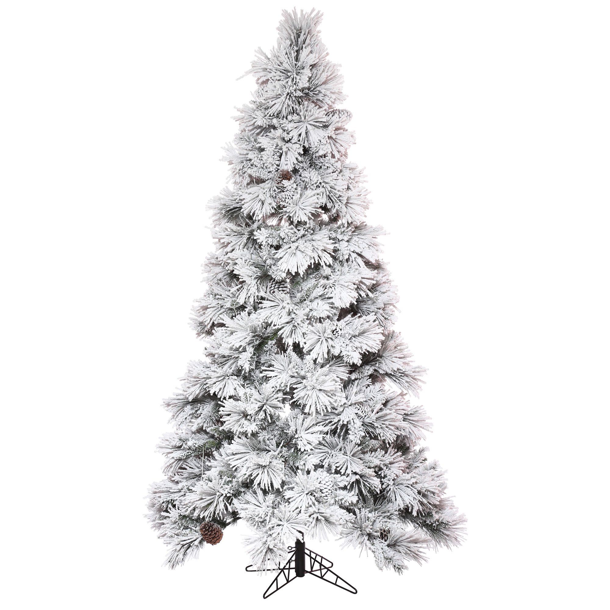 Vickerman Artificial Christmas Tree 6.5' x 42" Flocked Atka Pine Slim 510 Tips | Walmart (US)