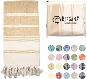 Turkish Beach Towel | 100% Cotton, Prewashed, 38 x 71 Inches | Quick Dry, Sand Free, Lightweight ... | Amazon (US)