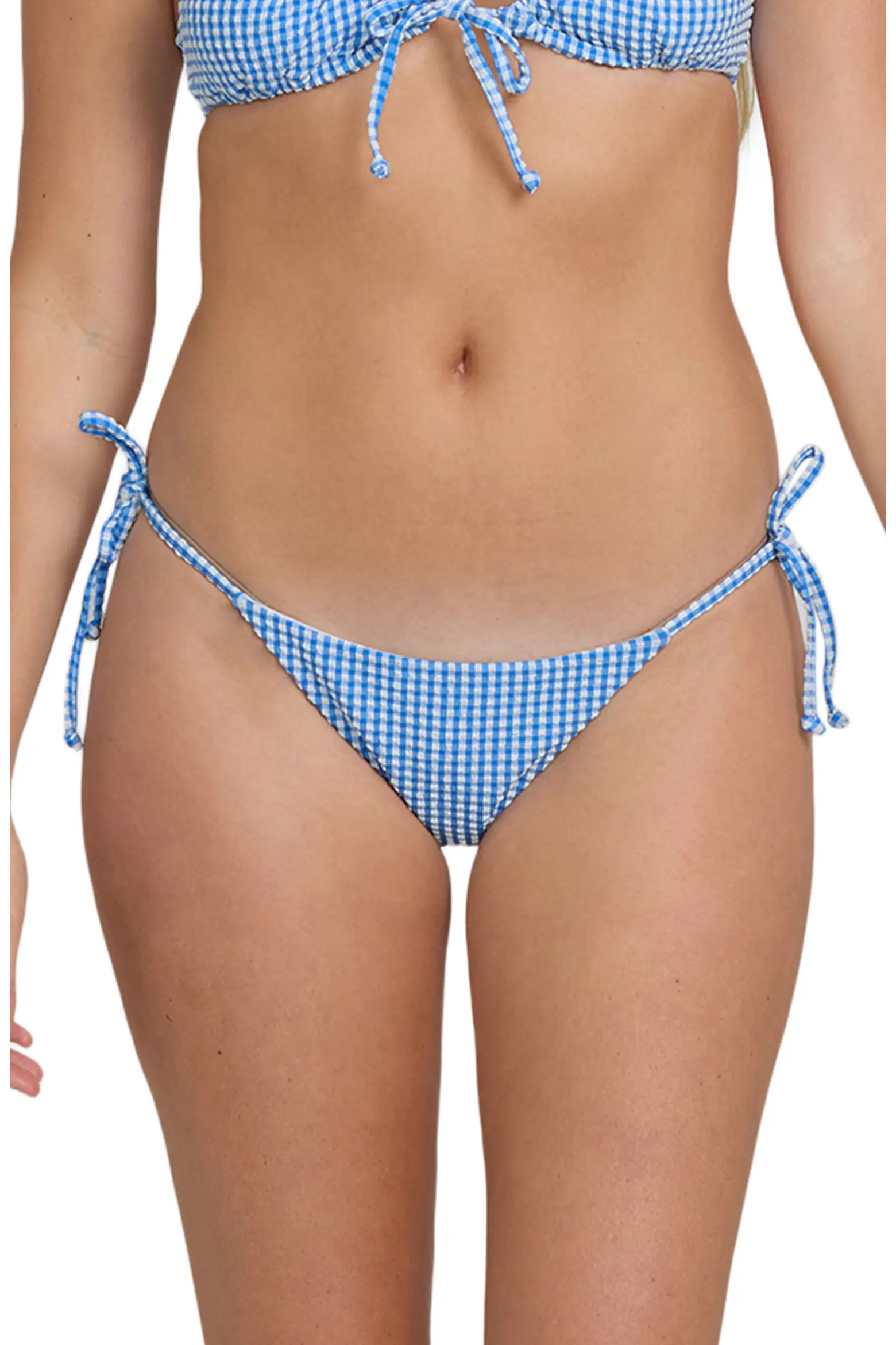 Mini Wave Check Tanga Side Tie Bikini Bottoms (Women) | Nordstrom | Nordstrom