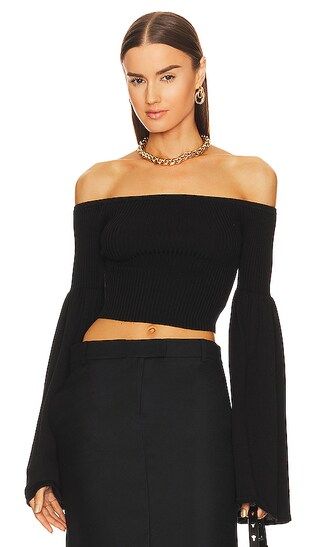 Nalle Off Shoulder Sweater in Black | Revolve Clothing (Global)