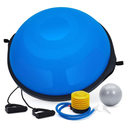 Balance Ball, Exercise Ball - 25in Half Stability Trainer with Non-Slip Base (1600LB), 2 Resistance Bands, Pump & Extra Yoga Ball for Core Training | Target