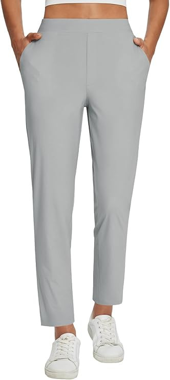 baleaf Womens Travel Pants Lightweight Stretch with Zipper Pockets Petite Ankle Dressy Golf Work ... | Amazon (US)