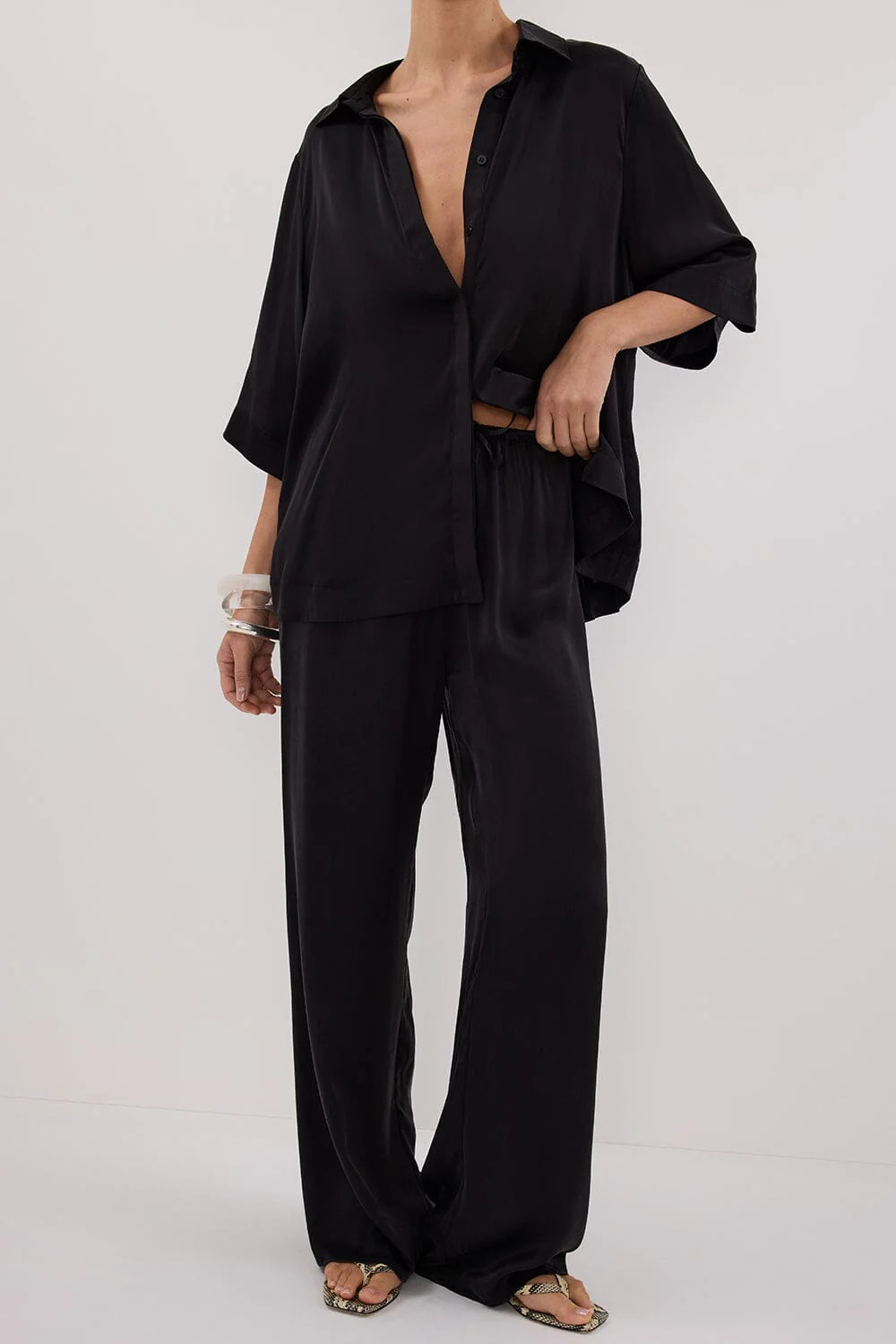 PERCY BLACK SILK PANT | DISSH