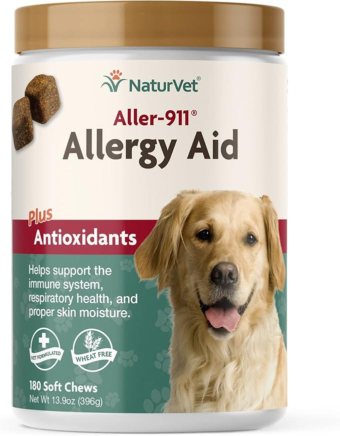 NaturVet Aller-911 Advanced Allergy Aid for Dogs, Cats – Antioxidant-Rich Pet Supplement with O... | Amazon (US)