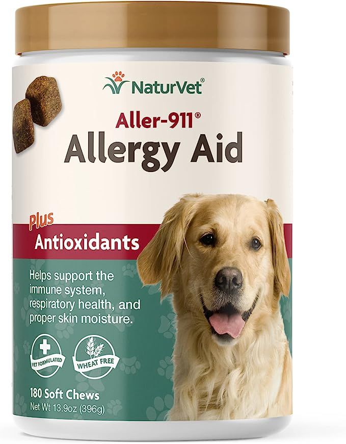 NaturVet Aller-911 Advanced Allergy Aid for Dogs, Cats – Antioxidant-Rich Pet Supplement with O... | Amazon (US)