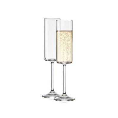 JoyJolt Claire Crystal Cylinder Champagne Glasses - Set of 2 Champagne Flutes - 5.7 oz | Target