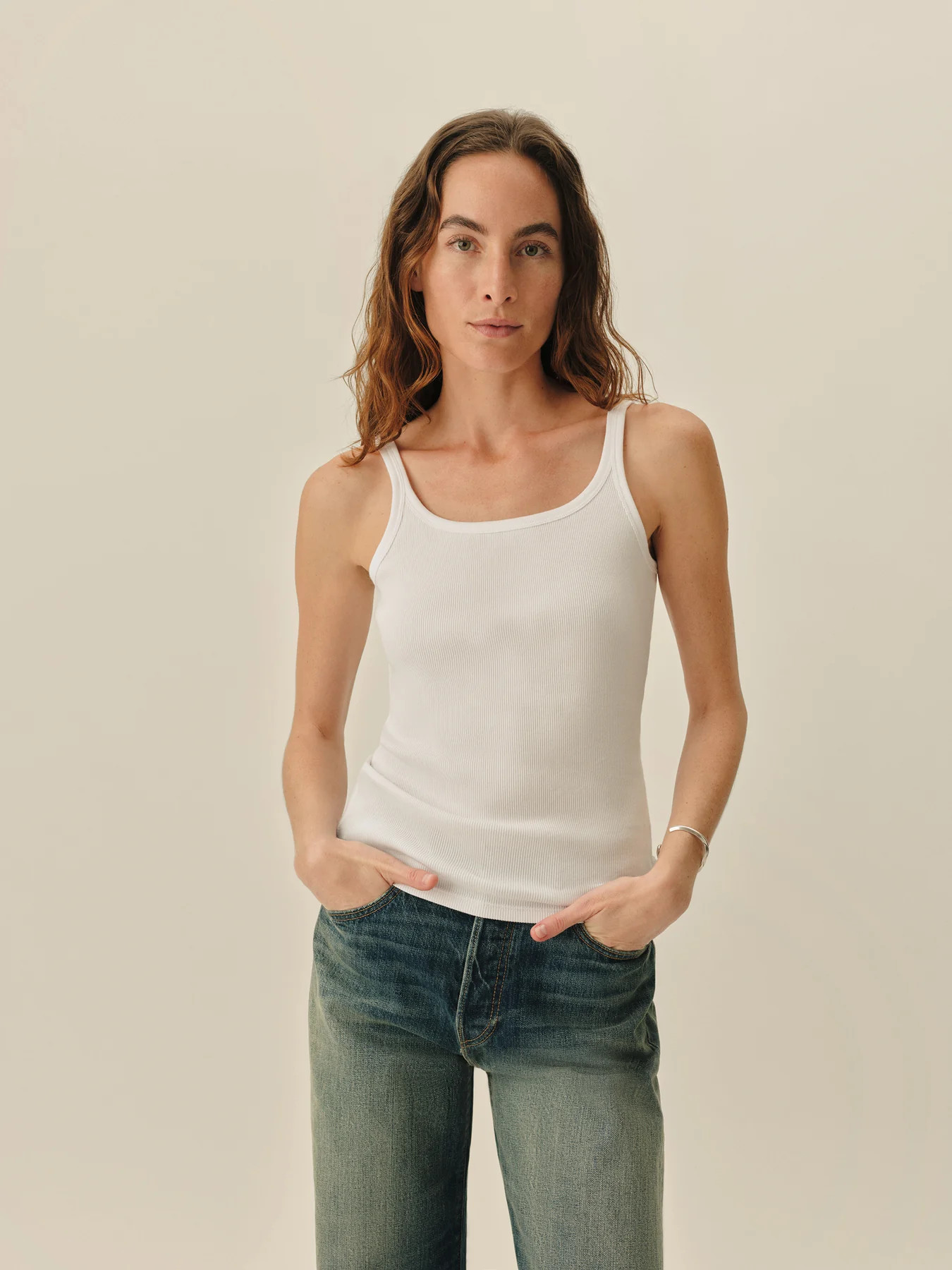 White Surplus Rib Scoop Neck Tank - Buck Mason- Modern American Classics | Buck Mason