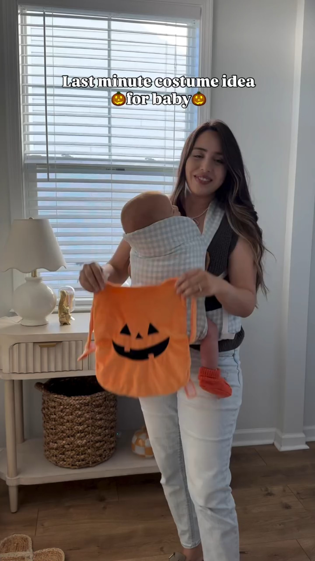 His shoe was holding on for dear life 😂
But how cute is this baby carrier costume?😍🎃 I took it with us to the pumpkin patch. 

Comment “PUMPKIN” and I’ll send you a 🔗✨