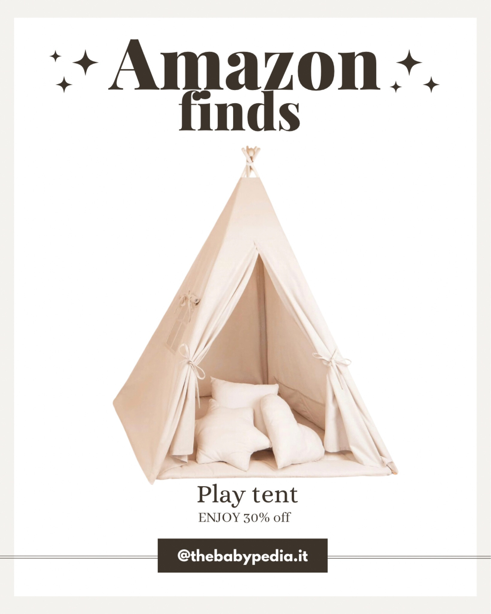 How nice this play tent is! 
And it’s on sale on Amazon!
#ltkeurope #ltkitaly #ltkfamily #ltkholiday #christmas #christmasgift #gifts #giftsforkids #amazon #amazonfinds #playtent #baby #nursery #nurserydecor 

#LTKkids #LTKbaby #LTKGiftGuide