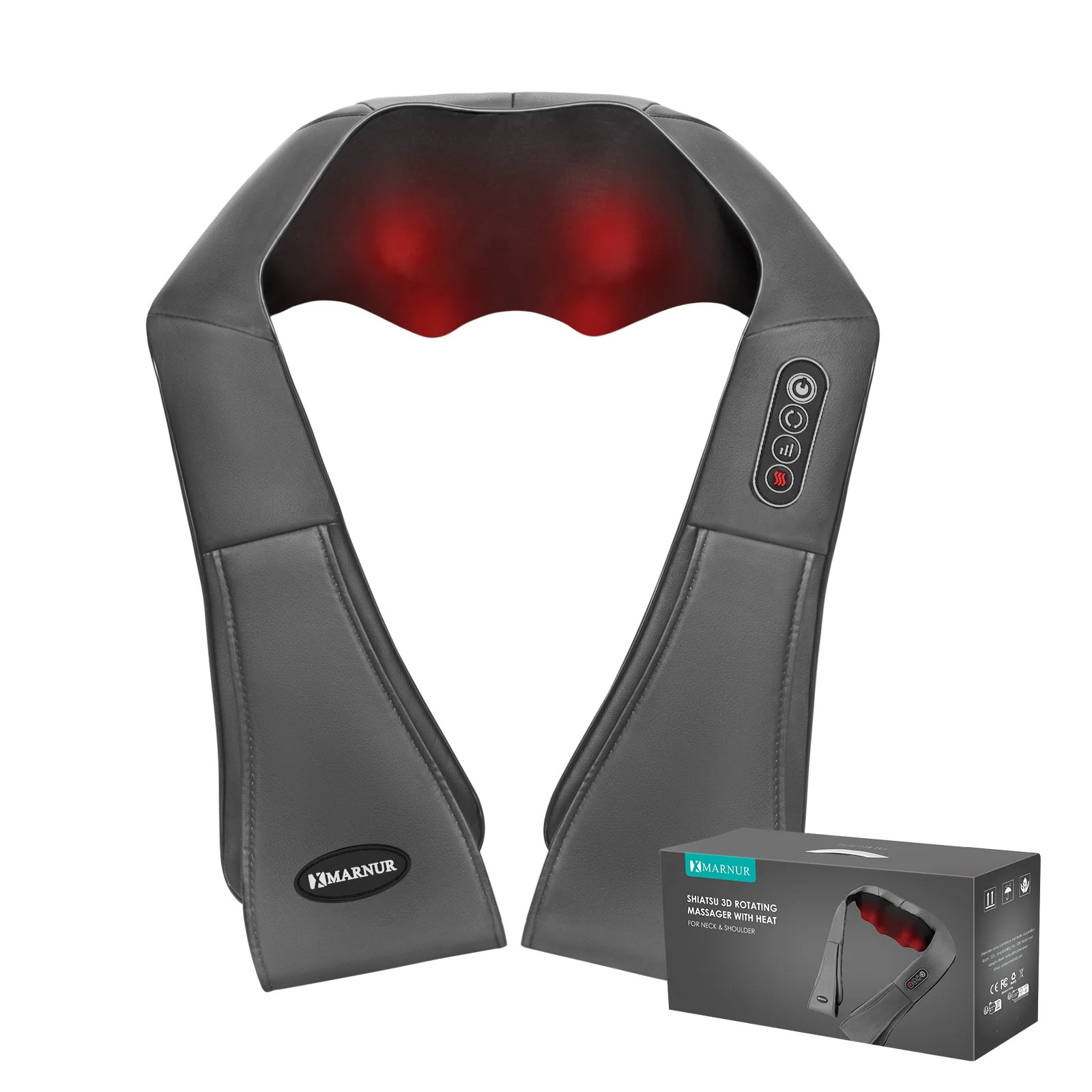 MARNUR Neck and Shoulder Massager, Deep Kneading Massager with Heat for Full-Body, Gray | Walmart (US)