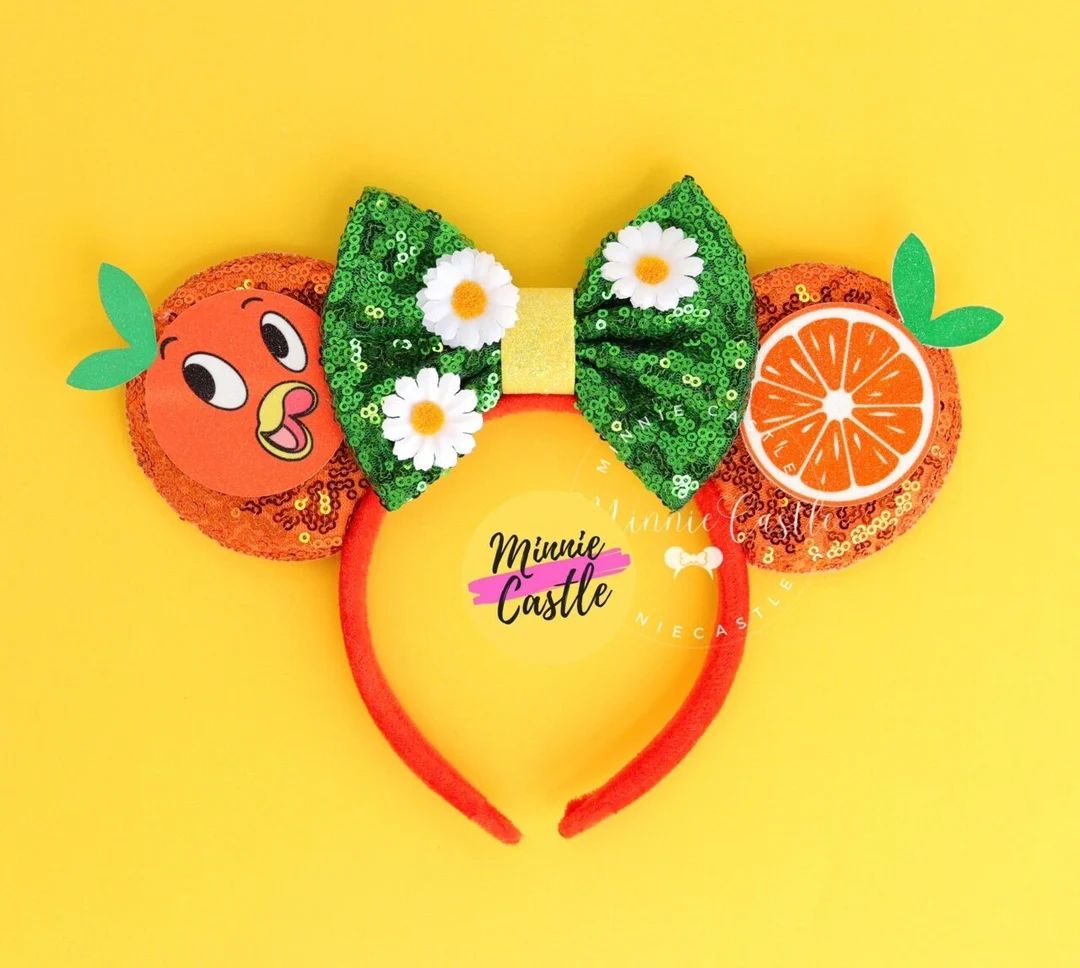 Orange Citrus Bird Ears, Mickey Ears, Garden Orange Mouse Ears, Minnie Ears, Mouse Ears Headband,... | Etsy (US)