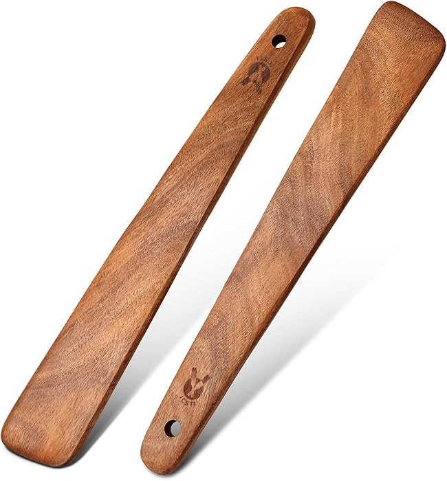 12 inch Teak Wooden Spatula for Cooking, Small Wood Flipper, Egg Scraper, Flat Wood Turner, Multi... | Amazon (US)
