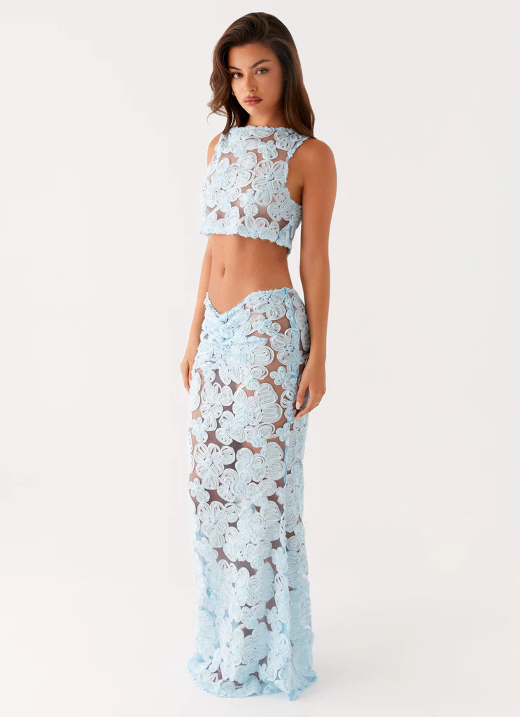 Fiorella Floret Maxi Skirt - Blue | Peppermayo (Global)