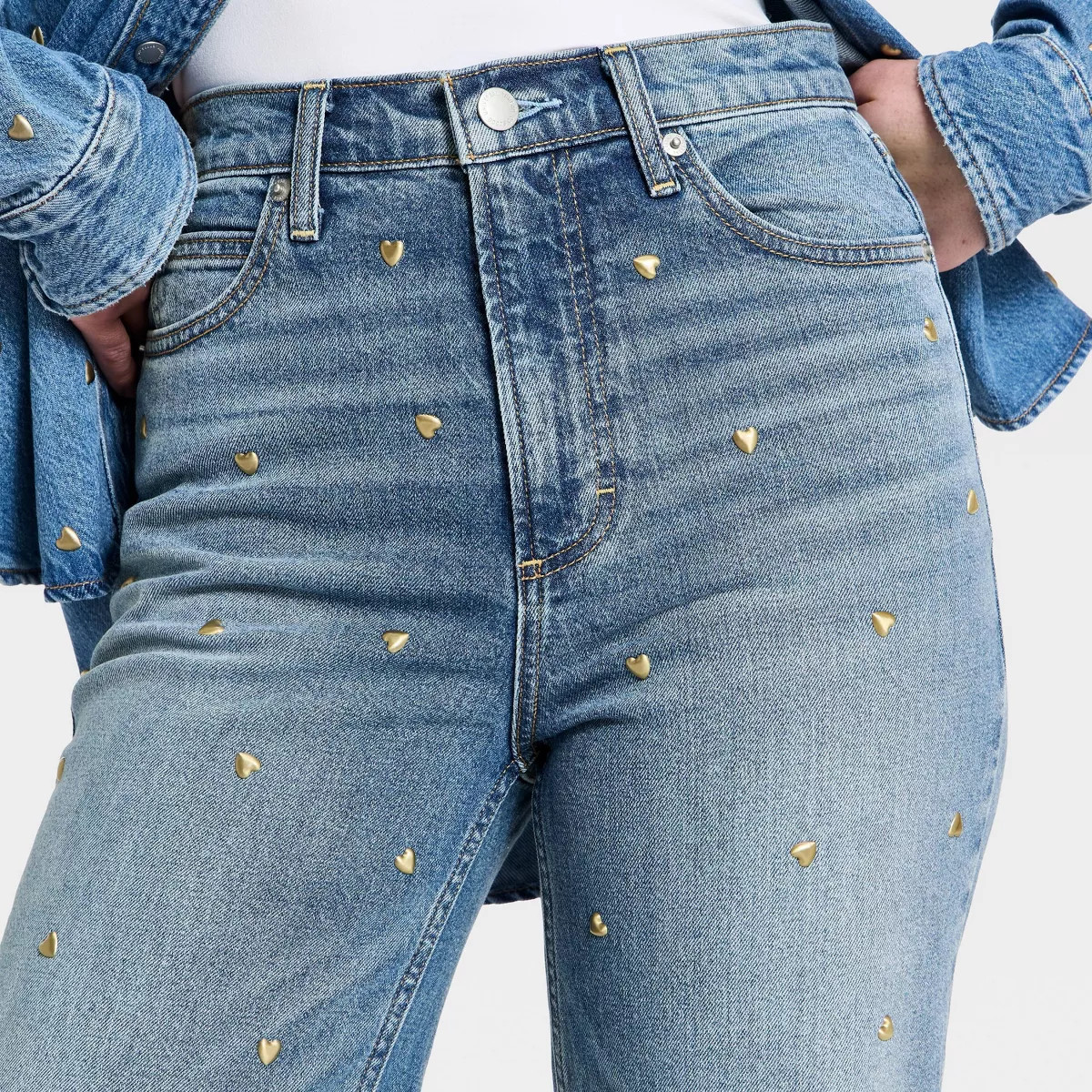 Women's Highest-Rise Vintage Straight Embellished Jeans - Universal Thread™ Medium Wash | Target