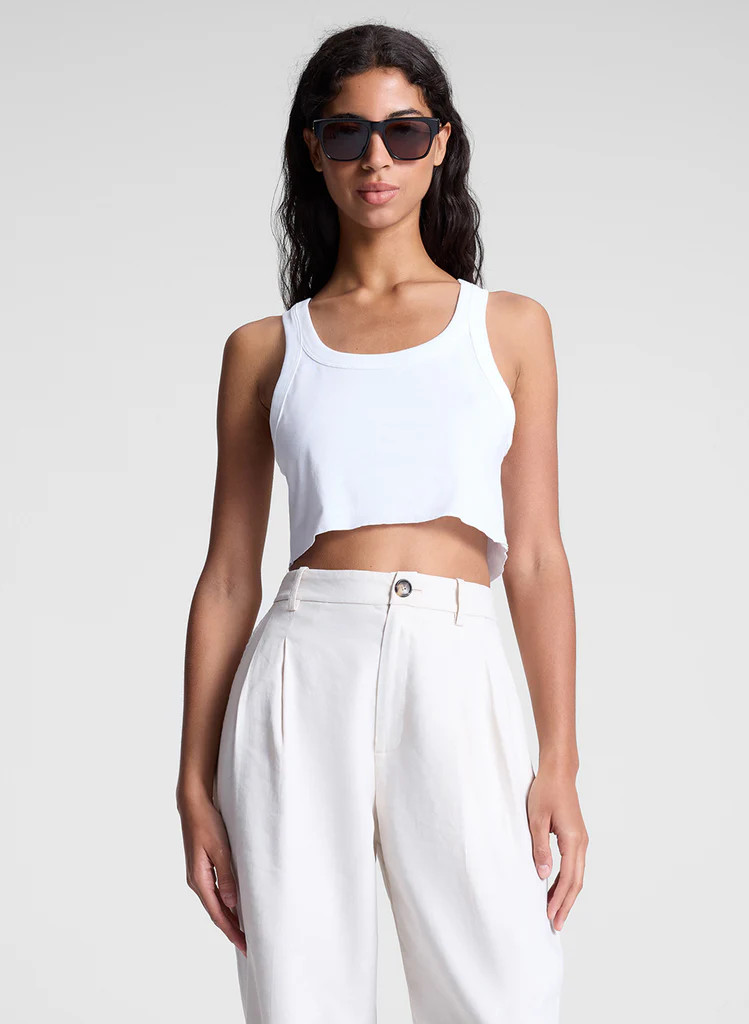Halsey Cropped Cotton Rib Tank | A.L.C