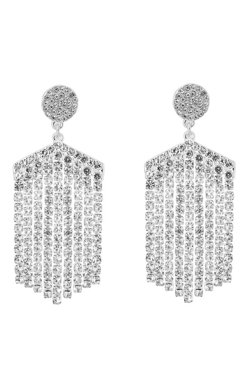 Silver Diamante Chandelier Earrings | Debenhams UK