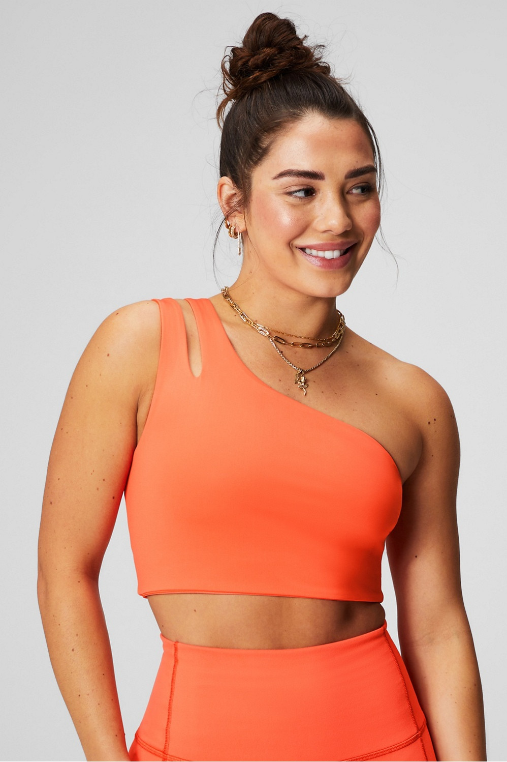 Asymmetrical Double Strap Midi Bra | Fabletics - North America
