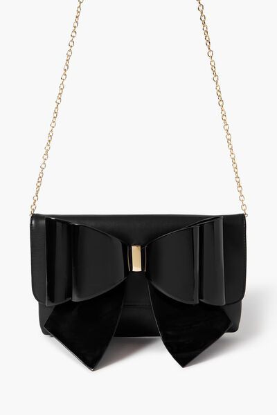 Faux Patent Leather Bow Clutch Bag | Forever 21 (US)