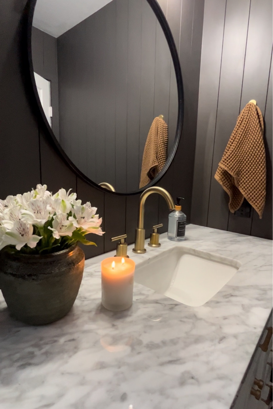 Moody powder bathroom 

