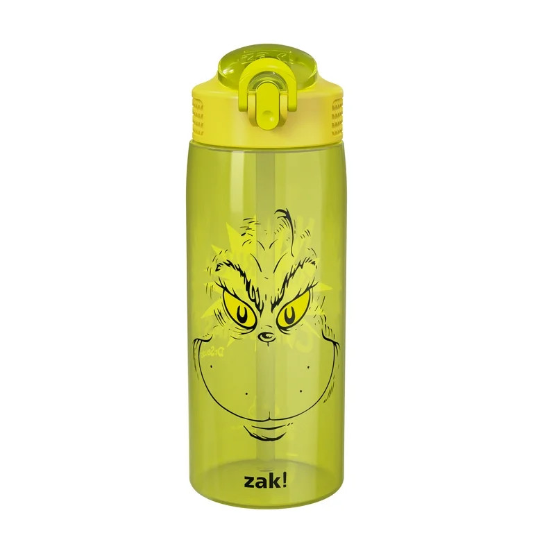 Zak Designs Durable Plastic 25oz Grinch Kids Water Bottle with Straw and Handle | Walmart (US)