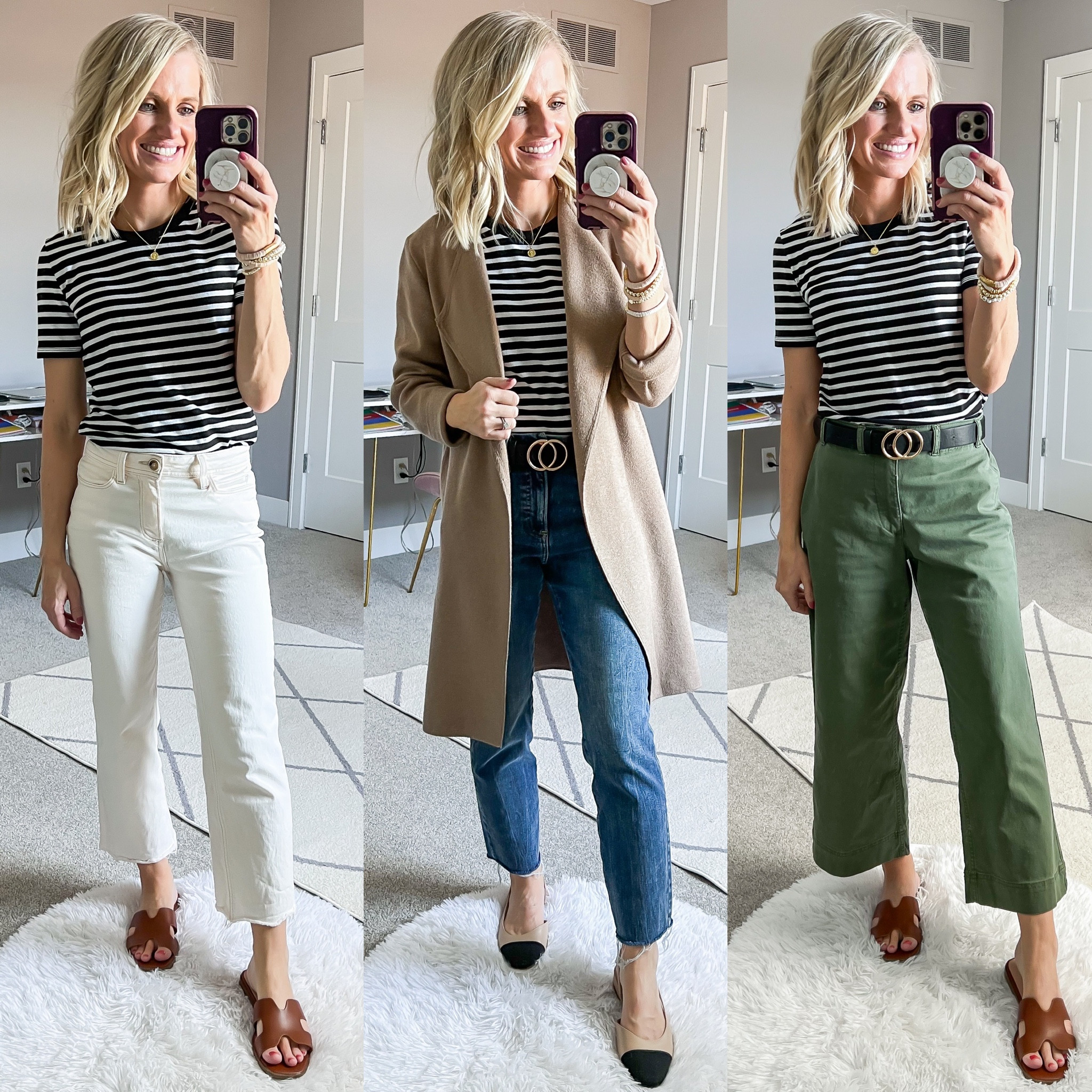 Mom spring capsule wardrobe outfit ideas! Go to thriftywifehappylife.com for more details on capsule! 

#LTKSeasonal #LTKfindsunder100 #LTKstyletip