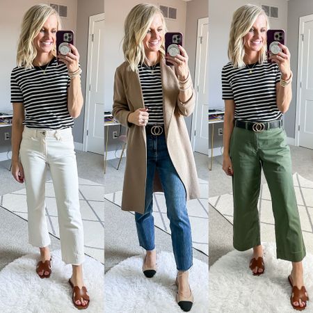 Mom spring capsule wardrobe outfit ideas! Go to thriftywifehappylife.com for more details on capsule! 

#LTKSeasonal #LTKfindsunder100 #LTKstyletip