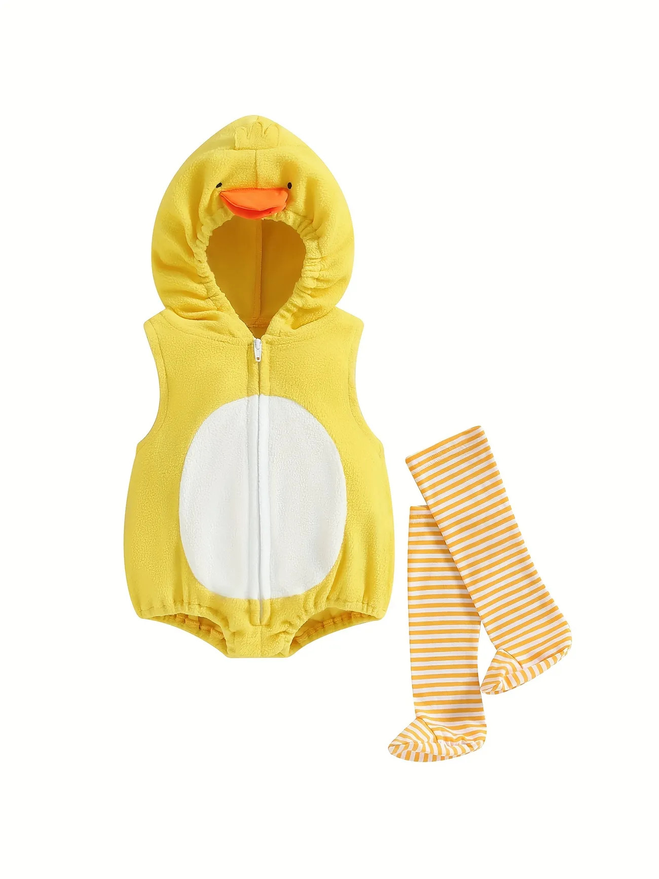 Super Cute Little Yellow Duck Sleeveless Hooded Romper With Socks Set Halloween Christmas Party C... | Temu Affiliate Program