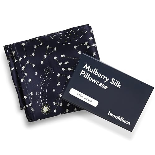 Brooklinen Mulberry Silk Pillowcase – 100% Pure Silk Pillow Case, Soft & Durable, Anti-Friction Comfort, Hight Quality Smooth Texture – Machine Washable & Breathable – Standard Size (Celestial) | Amazon (US)