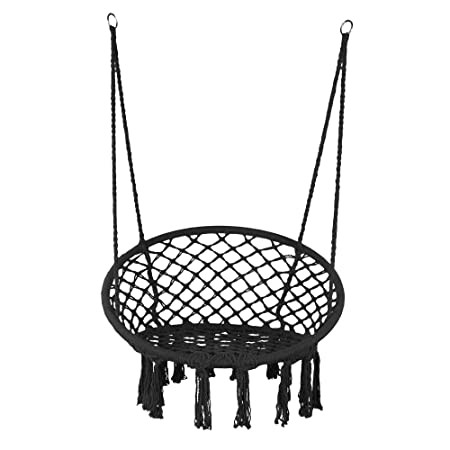 LAZZO Hammock Chair Hanging Knitted Mesh Cotton Rope Macrame Swing, 260 Pounds Capacity, 23.6" Se... | Amazon (US)