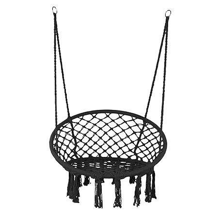 LAZZO Hammock Chair Hanging Knitted Mesh Cotton Rope Macrame Swing, 260 Pounds Capacity, 23.6" Se... | Amazon (US)
