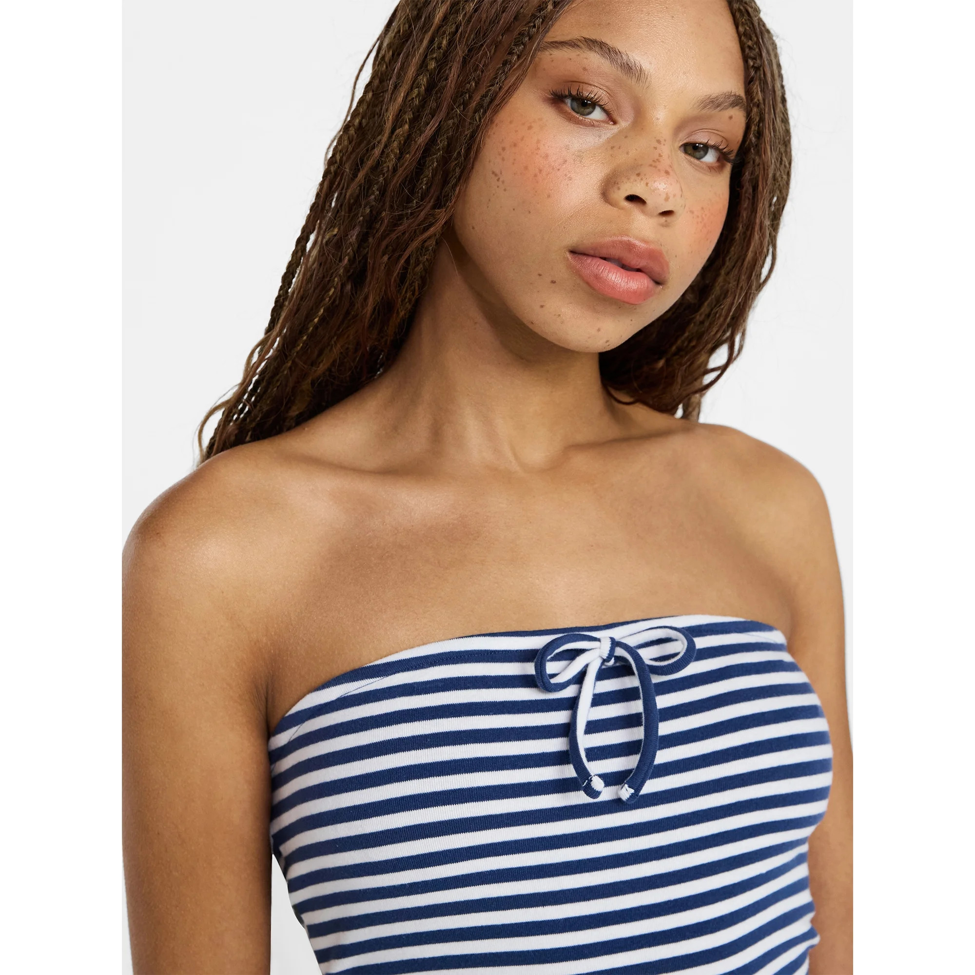No Boundaries Striped Tube Top and Pants Set, 2-Piece, Women's XXS-XXL | Walmart (US)