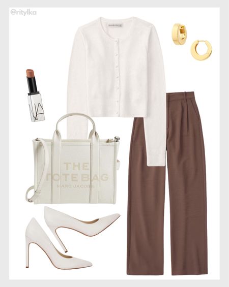Business professional outfits

Abercrombie white sweater  
Abercrombie white cardigan 
Abercrombie brown work pants
Brown dress pants 
White tote bag
The tote bag Marc Jacobs
White heels
Gold earrings  

#workwear #workwearstyle #businesscasualoutfits #businessprofessionaloutfits #workoutfit #abercrombiesweater #abercrombiepants #spring2023outfits

#LTKbeauty #LTKunder100 #LTKworkwear